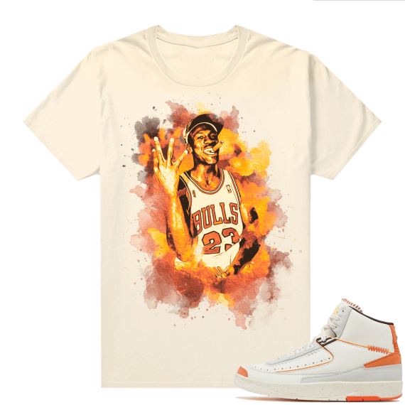 Jordan 2 Orange Sail Maison Chateau Rogue Shirts Sail Watercolor MJ Cigar