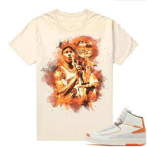 Jordan 2 Orange Sail Maison Chateau Rogue Shirts Sail Watercolor MJ Trophy