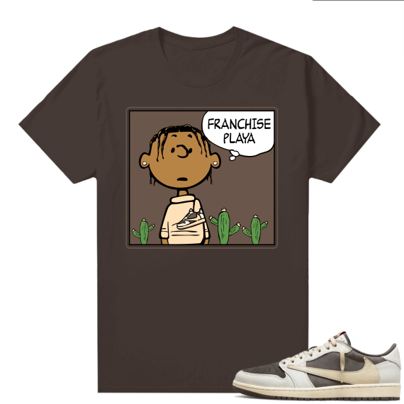 Travis Scott Jordan 1 Low Reverse Mocha Shirts Brown Franchise Playa