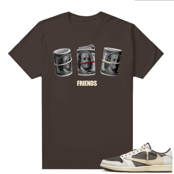 Travis Scott Jordan 1 Low Reverse Mocha Shirts Brown Friends