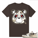 Travis Scott Jordan 1 Low Reverse Mocha Shirts Brown Heartless Bear