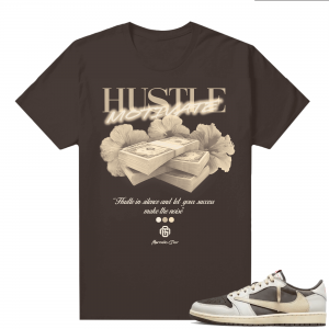 Travis Scott Jordan 1 Low Reverse Mocha Shirts Brown Marcello Gior Hustle Motivate