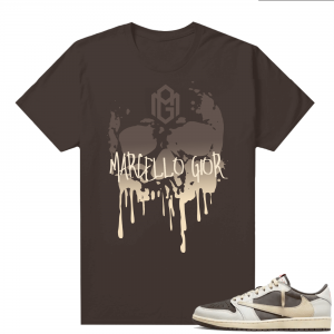 Travis Scott Jordan 1 Low Reverse Mocha Shirts Brown Marcello Gior Skull Drip