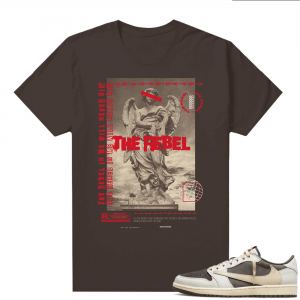 Travis Scott Jordan 1 Low Reverse Mocha Shirts Brown Rebel