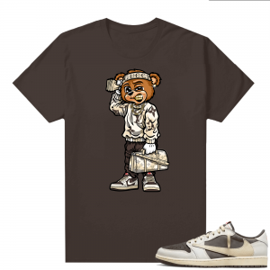 Travis Scott Jordan 1 Low Reverse Mocha Shirts Brown Soulja Bear