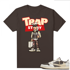 Travis Scott Jordan 1 Low Reverse Mocha Shirts Brown Trap Story