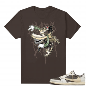 Travis Scott Jordan 1 Low Reverse Mocha Shirts Brown Travis Kicks Toon