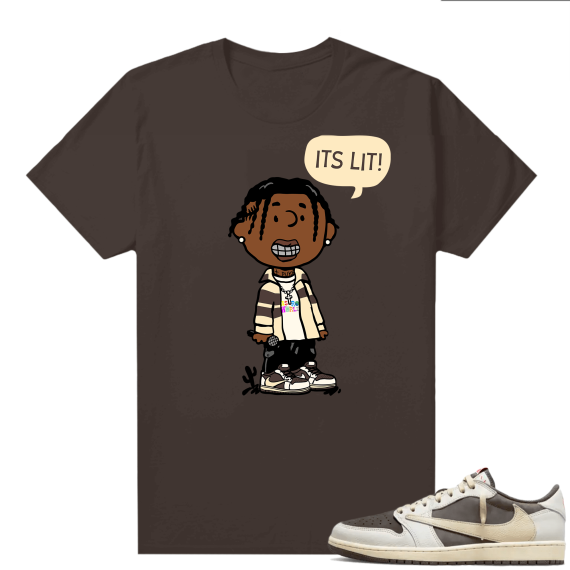 Travis Scott Jordan 1 Low Reverse Mocha Shirts Brown Travis PNUTS