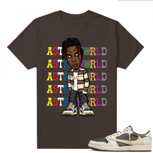 Travis Scott Jordan 1 Low Reverse Mocha Shirts Brown Travis Scott Toon Astroworld