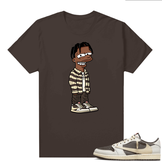 Travis Scott Jordan 1 Low Reverse Mocha Shirts Brown Travis Simpson