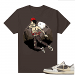 Travis Scott Jordan 1 Low Reverse Mocha Shirts Brown Travis Zombie Jumpman