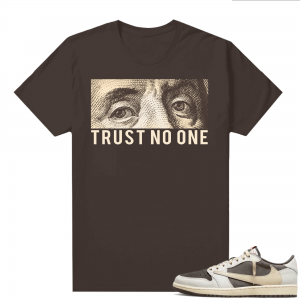 Travis Scott Jordan 1 Low Reverse Mocha Shirts Brown Trust No One