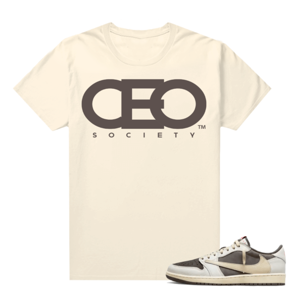 Travis Scott Jordan 1 Low Reverse Mocha Shirts Sail CEO Society