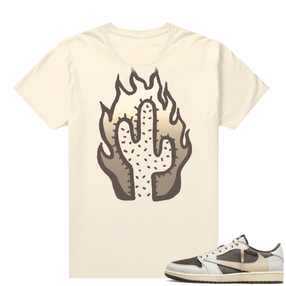 Travis Scott Jordan 1 Low Reverse Mocha Shirts Sail Cactus Flame