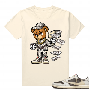 Travis Scott Jordan 1 Low Reverse Mocha Shirts Sail Cash Cannon Bear