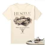 Travis Scott Jordan 1 Low Reverse Mocha Shirts Sail Marcello Gior Hustle Motivate