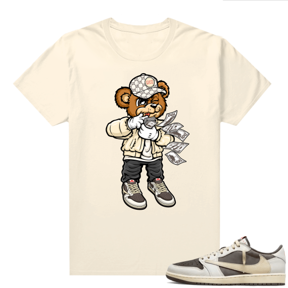 Travis Scott Jordan 1 Low Reverse Mocha Shirts Sail Rich Bear