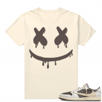 Travis Scott Jordan 1 Low Reverse Mocha Shirts Sail Smiley Drip