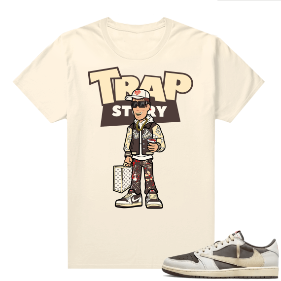 Travis Scott Jordan 1 Low Reverse Mocha Shirts Sail Trap Story