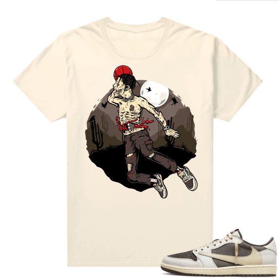 Travis Scott Jordan 1 Low Reverse Mocha Shirts Sail Travis Zombie Jumpman