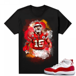 Cherry 11s Shirt  Black Mahomes Watercolor