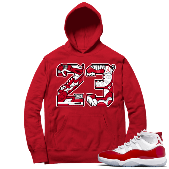 Cherry 11s  Hoodie Red 23 Mashup