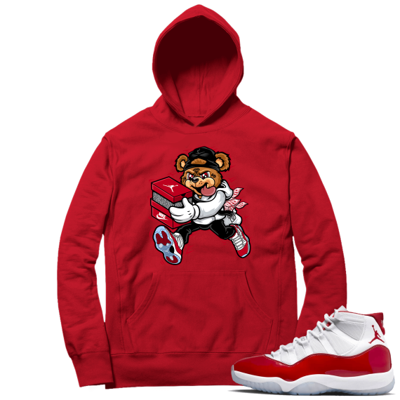 Cherry 11s  Hoodie Red Bear Sneaker Heist