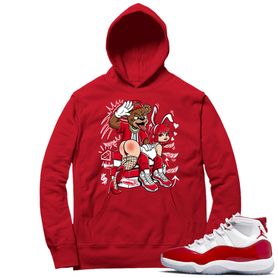 Cherry 11s  Hoodie Red Bunny Slap