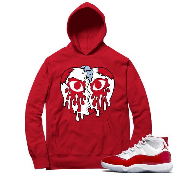 Cherry 11s  Hoodie Red Crying Heart V2