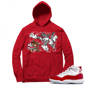 Cherry 11s  Hoodie Red Finessed