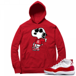 Cherry 11s  Hoodie Red Fly Snoopy