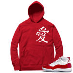 Cherry 11s  Hoodie Red Love