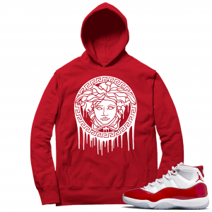 Cherry 11s  Hoodie Red Medusa Drip