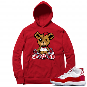 Cherry 11s  Hoodie Red Misfit Teddy