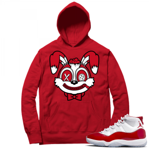 Cherry 11s  Hoodie Red Misunderstood Bunny