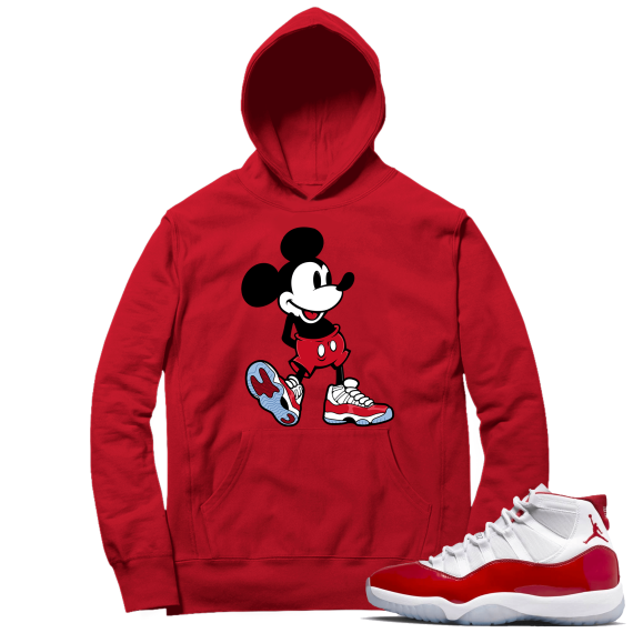 Cherry 11s  Hoodie Red Sneakerhead Mickey