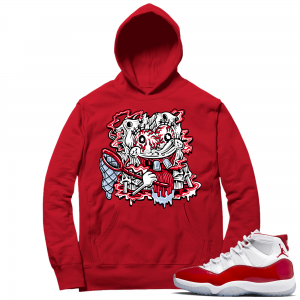 Cherry 11s  Hoodie Red Trippy Spongebob