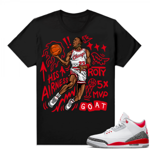 Fire Red 3s shirts  Black His Airness