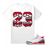 Fire Red 3s shirts  White 23 Drip