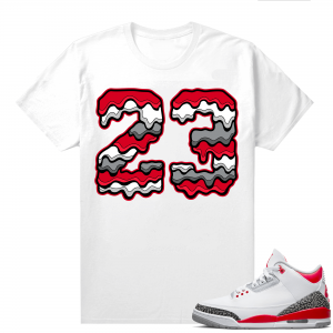 Fire Red 3s shirts  White 23 Drip