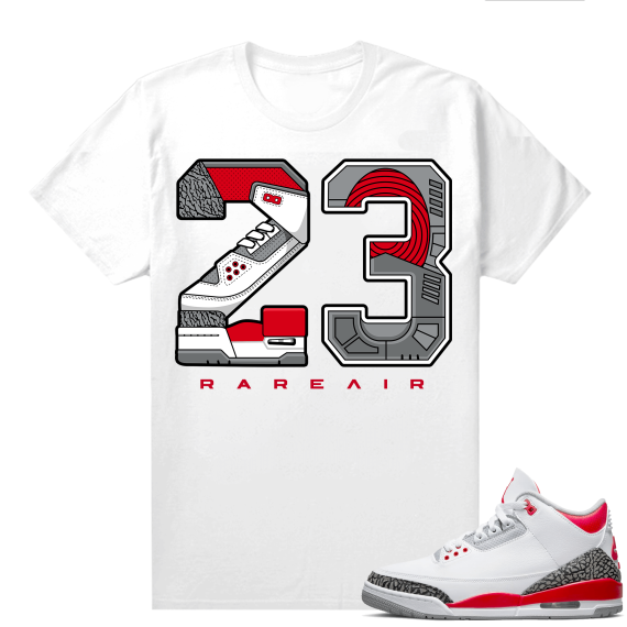 Fire Red 3s shirts  White 23 Rare Air