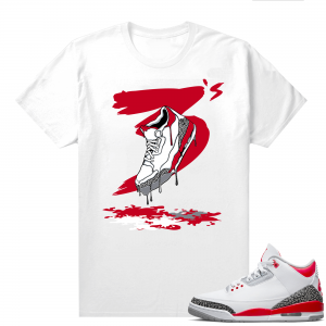 Fire Red 3s shirts  White 3s Drippin