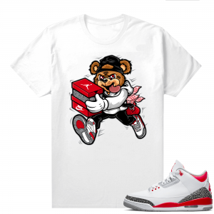 Fire Red 3s shirts  White Bear Sneaker Heist