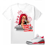 Fire Red 3s shirts  White Broke Cant Buy Happiness