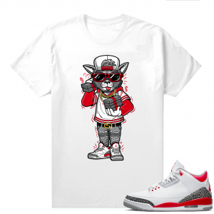 Fire Red 3s shirts  White Cat with the Stacks