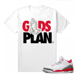 Fire Red 3s shirts  White Gods Plan