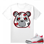 Fire Red 3s shirts  White Heartless Bear