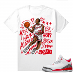 Fire Red 3s shirts  White His Airness