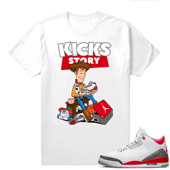 Fire Red 3s shirts  White Kicks Story