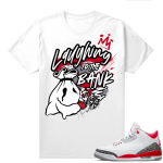 Fire Red 3s shirts  White Laughing to the Bank